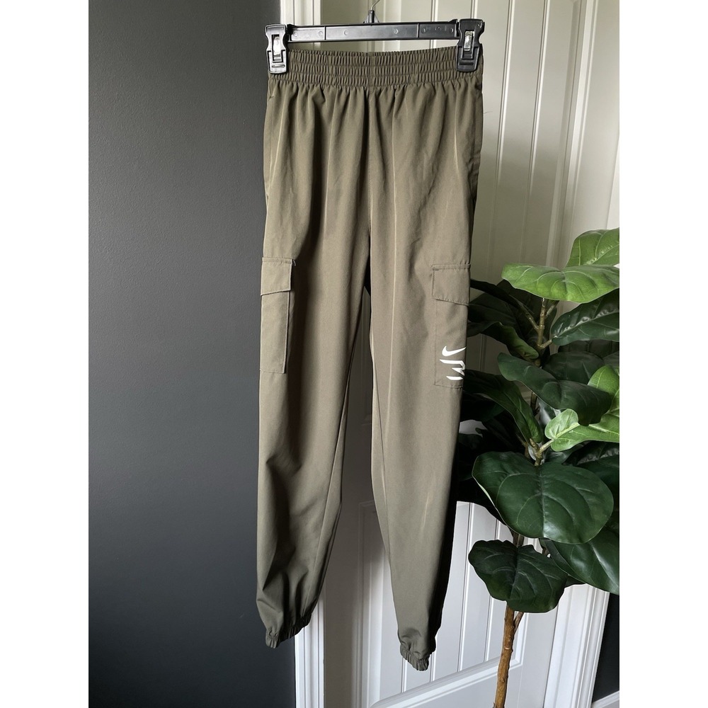 Nike 3BRAND Russell Wilson Jogger Pants Boys Olive Green Woven Cargo L 12/13